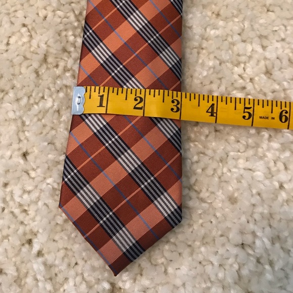 Tommy Hilfiger Orange & Navy Silk Tie ⭐️ - Picture 5 of 6